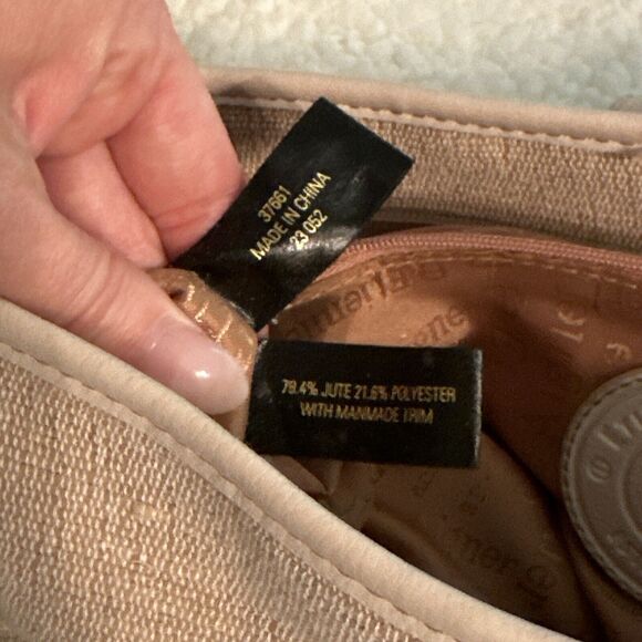 Vintage 90s Etienne Aigner Shoulder Bag Neutral Beige Textured Jute Barbiecore - Picture 9 of 16